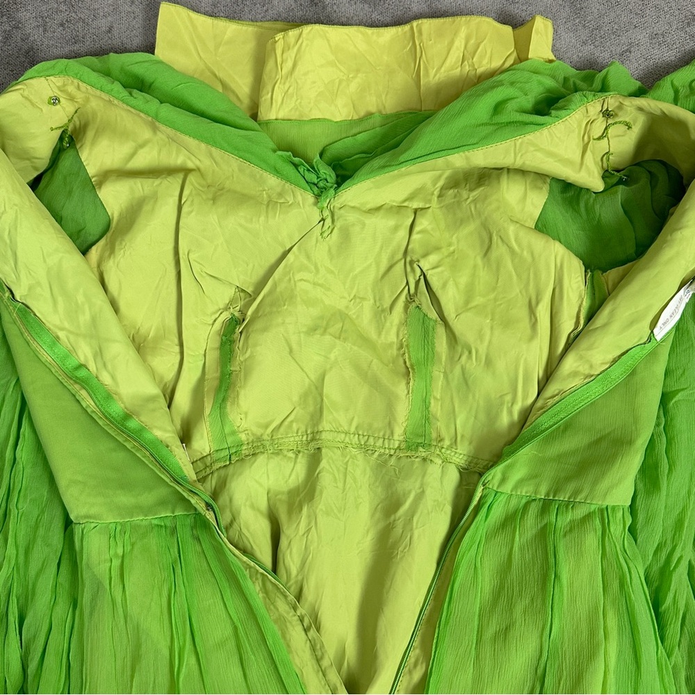 VINTAGE Bright Green Dress - Picture 9 of 14